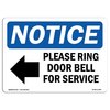 Signmission Sign, 7" H, Rigid Plastic, Please Ring Door Bell For Service Sign, Landscape, L-17580 OS-NS-P-710-L-17580